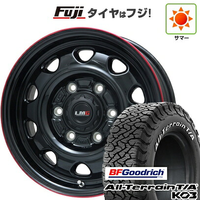 【新品】ランクル250 夏タイヤ ホイール4本セット 265/70R18 BFグッドリッチ オールテレーンT/A KO3 RWL レアマイスター LMG OFF-STYLE(グロスブラック/レッドリム)トヨタ 7.5J 18インチ(送料無料)