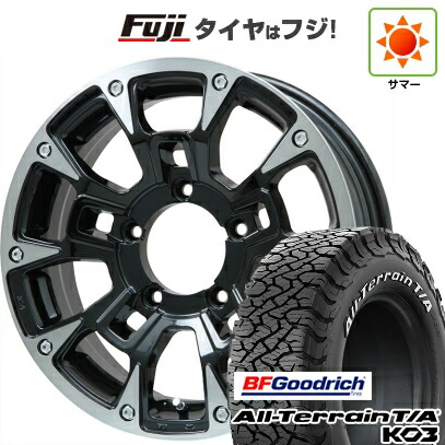 【新品】ジムニーシエラ/ジムニーノマド 夏タイヤ ホイール4本セット 215/75R15 BFグッドリッチ オールテレーンT/A KO3 RWL ビッグウエイ B-LUGNAS BRD(ブラックポリッシュ/ブラッククリア) 5.5J 15インチ(送料無料)