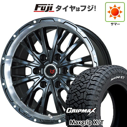 【新品】プラド/ハイラックス 夏タイヤ ホイール4本セット 265/65R17 グリップマックス マックスグリップ X/T RWL(限定) レアマイスター LMG ヴァスティア(グロスブラック/リムポリッシュ) 8J 17インチ(送料無料)|フジコーポレーション