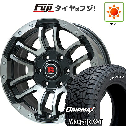 【新品】プラド/ハイラックス 夏タイヤ ホイール4本セット 265/65R17 グリップマックス マックスグリップ X/T RWL(限定) ビッグウエイ B-LUGNAS FRD(ブラックポリッシュ/ブラッククリア) 8J 17インチ(送料無料)|フジコーポレーション