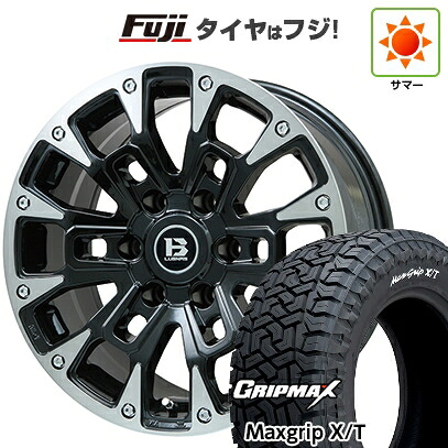 【新品】プラド/ハイラックス 夏タイヤ ホイール4本セット 265/65R17 グリップマックス マックスグリップ X/T RWL(限定) ビッグウエイ B-LUGNAS BRD(ブラックポリッシュ/ブラッククリア) 8J 17インチ(送料無料)