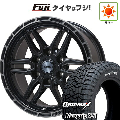 【新品】プラド/ハイラックス 夏タイヤ ホイール4本セット 265/65R17 グリップマックス マックスグリップ X/T RWL(限定) レアマイスター LMG ベレッタ(グロスブラック/ブラッククリアリム) 8J 17インチ(送料無料)