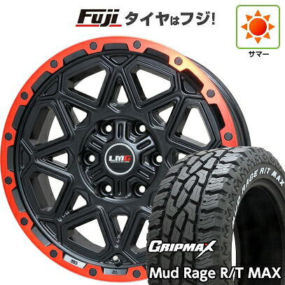 【新品】プラド/ハイラックス 夏タイヤ ホイール4本セット 275/70R17 グリップマックス マッドレイジR/T MAX RWL(限定2023年製) レアマイスター LMG モンタグナ(マットブラック/レッドリム) 7.5J 17インチ(送料無料)