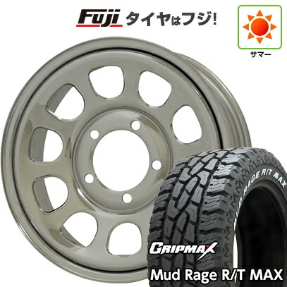 【新品】ジムニー 夏タイヤ ホイール4本セット 195R16C 104/102Q グリップマックス マッドレイジR/T MAX RWL(限定) モリタ デイトナズ G2 クローム 5.5J 16インチ(送料無料)