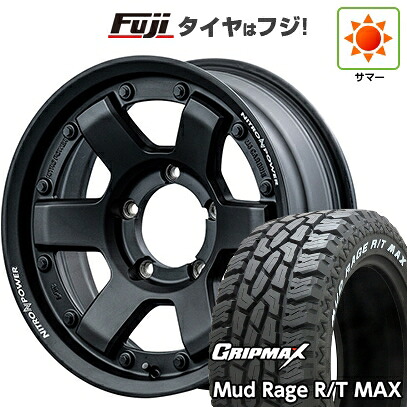 【新品】ジムニー 夏タイヤ ホイール4本セット 195R16C 104/102Q グリップマックス マッドレイジR/T MAX RWL(限定) MID WHEELS NITRO POWER M6 カービン 5.5J 16インチ(送料無料)