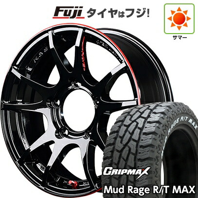 【新品】ジムニー 夏タイヤ ホイール4本セット 195R16C 104/102Q グリップマックス マッドレイジR/T MAX RWL(限定) RAYS レイズ グラムライツ 57JV REV LIMIT EDITION 5.5J 16インチ(送料無料)