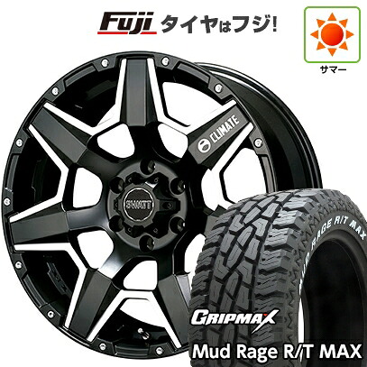 【新品】プラド/ハイラックス 夏タイヤ ホイール4本セット 275/70R17 グリップマックス マッドレイジR/T MAX RWL(限定2023年製) クライメイト スワット(マットブラックマシニング) 8J 17インチ(送料無料)