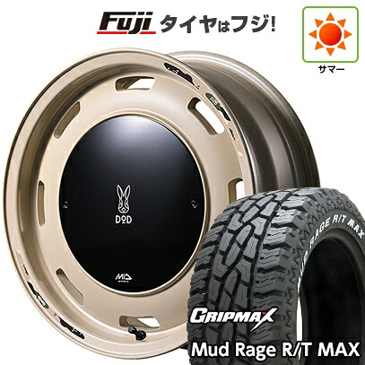 【新品】ジムニー 夏タイヤ ホイール4本セット 195R16C 104/102Q グリップマックス マッドレイジR/T MAX RWL(限定) MID WHEELS MID×DOD ウシャリントバリ 5.5J 16インチ(送料無料)