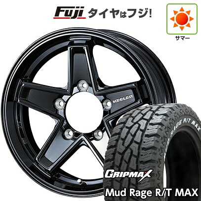 【新品】ジムニー 夏タイヤ ホイール4本セット 185/85R16 グリップマックス マッドレイジR/T MAX RWL(限定2024年製) WEDS ウェッズアドベンチャー キーラータクティクス グロスブラック 5.5J 16インチ(送料無料)