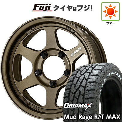 【新品】ジムニー 夏タイヤ ホイール4本セット 195R16C 104/102Q グリップマックス マッドレイジR/T MAX RWL(限定) WORK ワーク マイスター L1 1P SUV 5.5J 16インチ(送料無料)