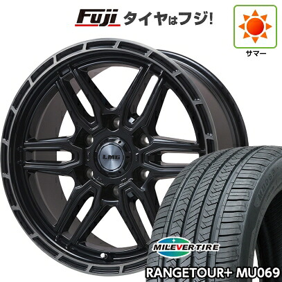 【新品】プラド/ハイラックス 夏タイヤ ホイール4本セット 265/65R17 ミレバー レンジツアープラスMU069（限定） レアマイスター LMG ベレッタ(グロスブラック/ブラッククリアリム) 8J 17インチ(送料無料)