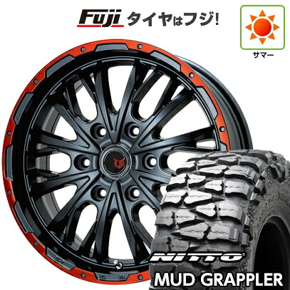 【新品】プラド/ハイラックス 夏タイヤ ホイール4本セット 35X12.5R17 ニットー マッドグラップラー レアマイスター LMG ヴァスティア(グロスブラック/レッドリム) 8J 17インチ(送料無料)｜フジコーポレーション