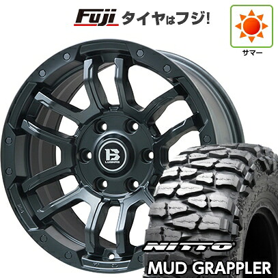 【新品】プラド/ハイラックス 夏タイヤ ホイール4本セット 35X12.5R17 ニットー マッドグラップラー ビッグウエイ B-LUGNAS FRD(マットブラック) 8J 17インチ(送料無料)｜フジコーポレーション