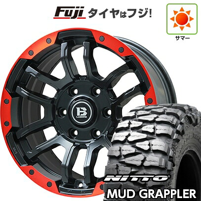 【新品】プラド/ハイラックス 夏タイヤ ホイール4本セット 35X12.5R17 ニットー マッドグラップラー ビッグウエイ B-LUGNAS FRD(マットブラック/レッドリム) 8J 17インチ(送料無料)｜フジコーポレーション 137,900円