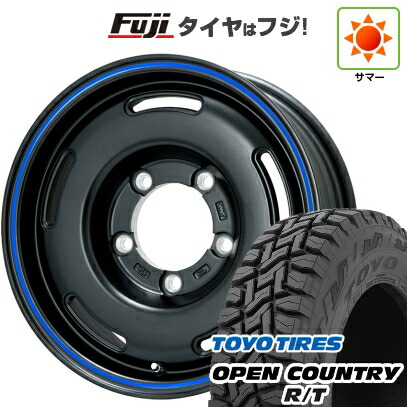 【新品】ジムニーシエラ/ジムニーノマド 夏タイヤ ホイール4本セット 195/80R15 トーヨー オープンカントリー R/T RBL プレミックス プディン(マットブラック/ブルーライン) 5.5J 15インチ(送料無料)