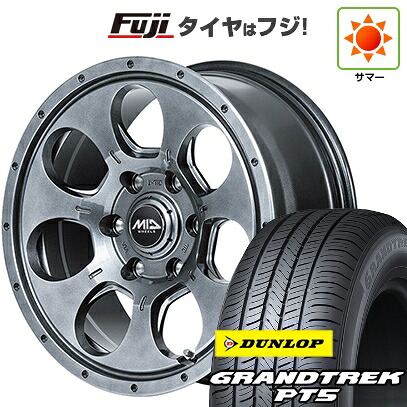 【新品】プラド/ハイラックス 夏タイヤ ホイール4本セット 265/70R17 ダンロップ グラントレック PT5 MID WHEELS マッドエージェント 7.5J 17インチ(送料無料)