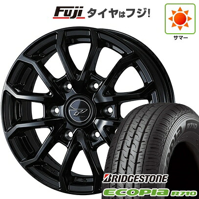 【新品】ハイエース200系 夏タイヤ ホイール4本セット 195/80R15 107/105N ブリヂストン エコピア R710 WEDS ウェッズアドベンチャー プロディータ HC3 ブラック 6J 15インチ(送料無料)