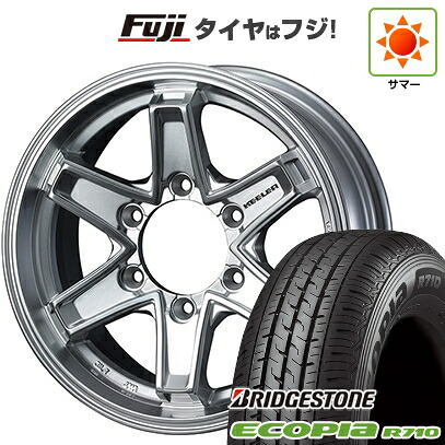 【新品】ハイエース200系 夏タイヤ ホイール4本セット 195/80R15 107/105N ブリヂストン エコピア R710 WEDS ウェッズアドベンチャー キーラータクティクス ハイパーシルバー 6J 15インチ(送料無料)|フジコーポレーション
