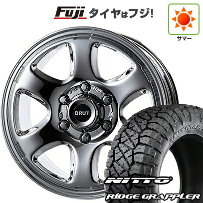 【パンク保証付き】【新品】ランクル250 夏タイヤ ホイール4本セット 265/70R17 ニットー リッジグラップラー トライスター BRUT BR-44 7.5J 17インチ(送料無料)|フジコーポレーション