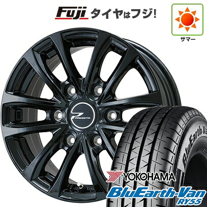 【新品】キャラバン 夏タイヤ ホイール4本セット 195/80R15 107/105N ヨコハマ ブルーアース Van RY55 WEDS ウェッズアドベンチャー プロディータ HC グロスブラック【限定】 5.5J 15インチ(送料無料)