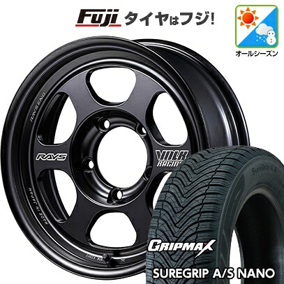 【新品】ジムニー オールシーズンタイヤ ホイール4本セット 175/80R16 グリップマックス シュアグリップ オールシーズン ナノ(限定) RAYS レイズ ボルクレーシング TE37XT FOR J Black Shadow LTD. 5.5J 16インチ(送料無料)