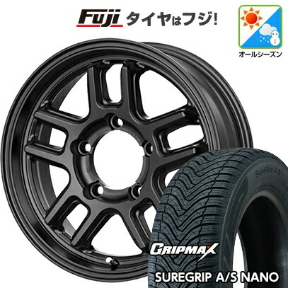 【新品】ジムニー オールシーズンタイヤ ホイール4本セット 175/80R16 グリップマックス シュアグリップ オールシーズン ナノ(限定) テクノピア マッドクリフ EVO 5.5J 16インチ(送料無料)