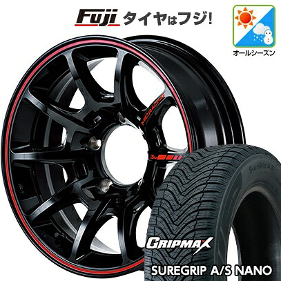 【新品】ジムニー オールシーズンタイヤ ホイール4本セット 175/80R16 グリップマックス シュアグリップ オールシーズン ナノ(限定) MID WHEELS MID RACING R25 Plus 5.5J 16インチ(送料無料)