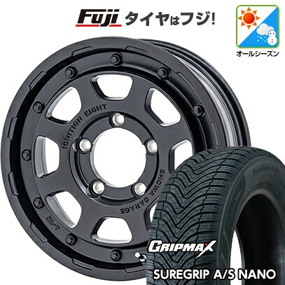 【新品】ジムニー オールシーズンタイヤ ホイール4本セット 175/80R16 グリップマックス シュアグリップ オールシーズン ナノ(限定) ショウワガレージ イグニッション エイト 5.5J 16インチ(送料無料)