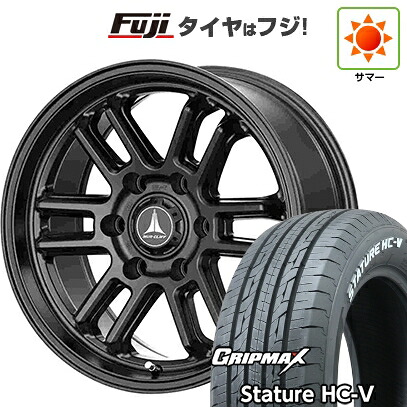 【新品】キャラバン 夏タイヤ ホイール4本セット 195/80R15 107/105Q グリップマックス スタチャー HC-V RWL（限定） テクノピア マッドクリフ EVO 6J 15インチ(送料無料)