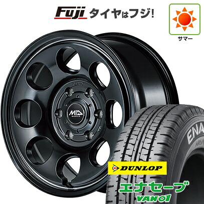 【新品】ハイエース200系 夏タイヤ ホイール4本セット 195/80R15 107/105N ダンロップ エナセーブ VAN01 MID WHEELS ガルシア パーム8 6J 15インチ(送料無料)