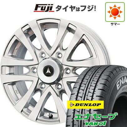 【新品】キャラバン 夏タイヤ ホイール4本セット 195/80R15 107/105N ダンロップ エナセーブ VAN01 テクノピア マッドクリフ 6J 15インチ(送料無料)