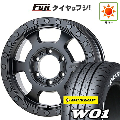 【新品】キャラバン 夏タイヤ ホイール4本セット 215/65R16 109/107N ダンロップ W01 ホワイトレター エセックス EU-16 6.5J 16インチ(送料無料)