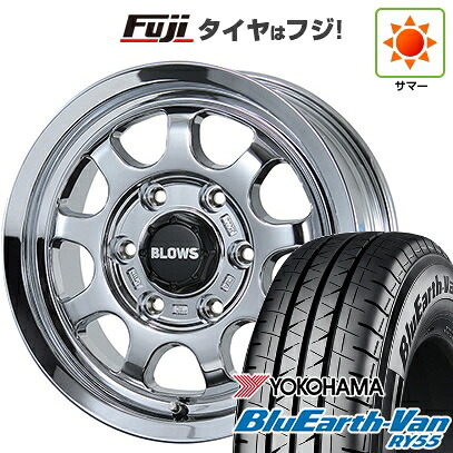 【新品】ハイエース200系 夏タイヤ ホイール4本セット 195/80R15 107/105N ヨコハマ ブルーアース Van RY55 トピー ブロウズ rov.9 数量限定 6J 15インチ(送料無料)