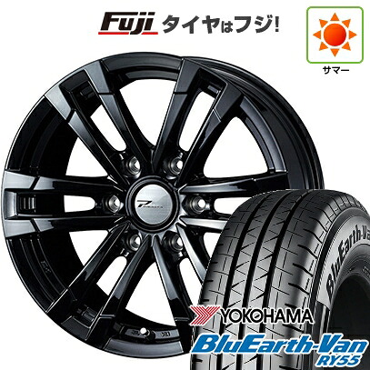 【新品】ハイエース200系 夏タイヤ ホイール4本セット 195/80R15 107/105N ヨコハマ ブルーアース Van RY55 WEDS ウェッズアドベンチャー プロディータ HC2 ブラック 限定 6J 15インチ(送料無料)