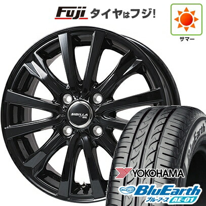 【新品 軽自動車】アトレーワゴン 夏タイヤ ホイール4本セット 165/65R13 ヨコハマ ブルーアース AE-01 トピー シビラ NEXT W-5 グロスブラック【限定】 4J 13インチ(送料無料)