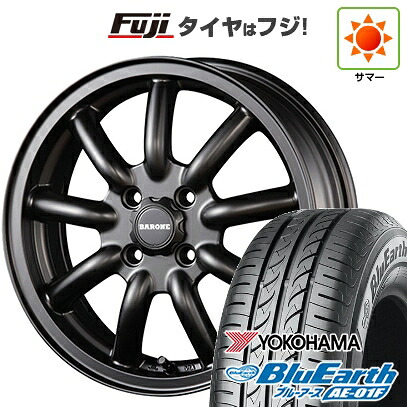 【新品 軽自動車】ソリオ ハスラー 夏タイヤ ホイール4本セット 165/70R14 ヨコハマ ブルーアース AE-01F ファブレス ヴァローネ MC-9 1P 4.5J 14インチ(送料無料)｜フジコーポレーション