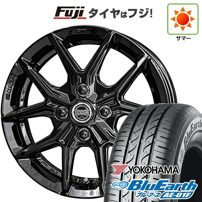 【新品国産車用4穴100】 夏タイヤ ホイール4本セット 175/65R15 ヨコハマ ブルーアース AE-01F 共豊 スマック IG-TEC 5.5J 15インチ(送料無料)