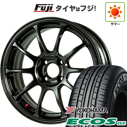 日本製【新品 軽自動車】N-BOX タント スペーシア 夏タイヤ ホイール4本セット 165/55R15 ヨコハマ エコス ES31 RAYS レイズ ボルクレーシング ZE40 5.5J 15インチ(送料無料)