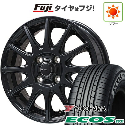 日本製【新品 軽自動車】 夏タイヤ ホイール4本セット 165/55R14 ヨコハマ エコス ES31 ビッグウエイ BWスポーツ S-120 ダークガンメタ 4.5J 14インチ(送料無料)