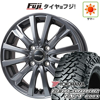 【新品 軽自動車】ハスラー 夏タイヤ ホイール4本セット 165/65R14 ヨコハマ ジオランダー M/T G003 トピー シビラ NEXT W-5 ディープグレー【限定】 4.5J 14インチ(送料無料)