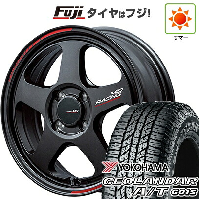 【新品 軽自動車】N-BOX タント スペーシア 夏タイヤ ホイール4本セット 165/55R15 ヨコハマ ジオランダー A/T G015 RBL MID WHEELS MID RACING TR50 5J 15インチ(送料無料) 65,670円