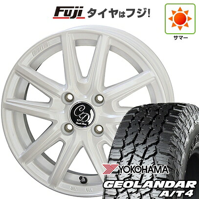 【新品 軽自動車】N-BOX タント スペーシア 夏タイヤ ホイール4本セット 155/65R14 ヨコハマ ジオランダー A/T4 G018 RBL 共豊 カワイイ デコル カヌレ 4.5J 14インチ(送料無料)