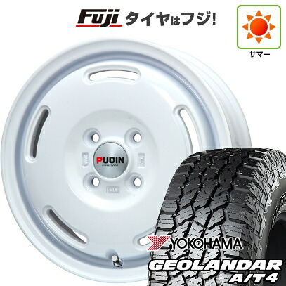 【新品 軽自動車】N-BOX タント スペーシア 夏タイヤ ホイール4本セット 155/65R14 ヨコハマ ジオランダー A/T4 G018 RBL プレミックス プディン(ホワイト) 4.5J 14インチ(送料無料)