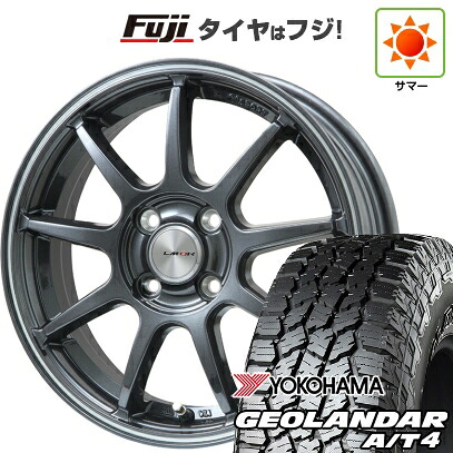 【新品 軽自動車】N-BOX タント スペーシア 夏タイヤ ホイール4本セット 155/65R14 ヨコハマ ジオランダー A/T4 G018 RBL レアマイスター LMスポーツ LM-QR ガンメタ/ラインポリッシュ 4.5J 14インチ(送料無料)｜フジコーポレーション 46,020円