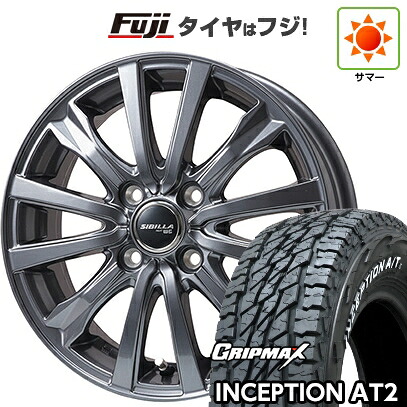 【新品 軽自動車】軽トラ 軽バン 夏タイヤ ホイール4本セット 145R12C 80/78N グリップマックス インセプション A/TII RWL(限定) トピー シビラ NEXT W-5 ディープグレー【限定】 3.5J 12インチ(送料無料)