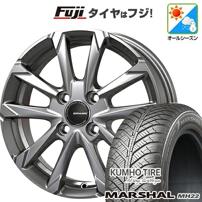 【新品 軽自動車】 オールシーズンタイヤ ホイール4本セット 145/80R13 クムホ マーシャル MH22 オールシーズン(限定) コーセイ クレイシズ GC36F 4J 13インチ(送料無料)