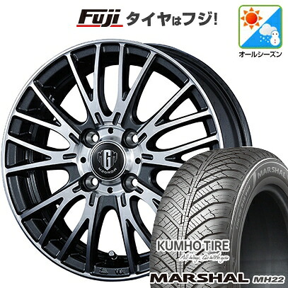 【新品国産車用4穴100】 オールシーズンタイヤ ホイール4本セット 185/55R16 クムホ マーシャル MH22 オールシーズン(限定) コーセイ MZ-GROW VM25R 6J 16インチ(送料無料) 51,780円