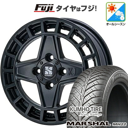 【新品 軽自動車】ハスラー オールシーズンタイヤ ホイール4本セット 165/65R14 クムホ マーシャル MH22 オールシーズン(限定) MLJ エクストリームJ クアッド 4.5J 14インチ(送料無料)|フジコーポレーション