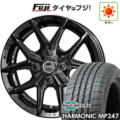 【新品 軽自動車】エブリイワゴン 夏タイヤ ホイール4本セット 165/50R15 ミレバー ハーモニック MP247(限定) 共豊 スマック IG-TEC 4.5J 15インチ(送料無料)