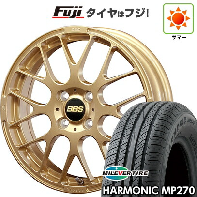 【新品国産車用4穴100】 夏タイヤ ホイール4本セット 185/55R15 ミレバー ハーモニック MP270(限定) BBS JAPAN RP 6J 15インチ(送料無料)